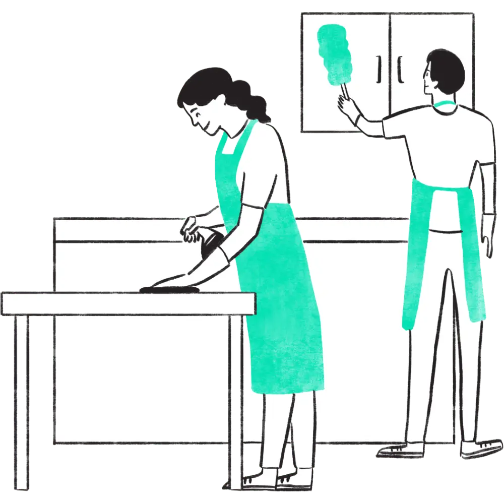 kitchen cleaning vector